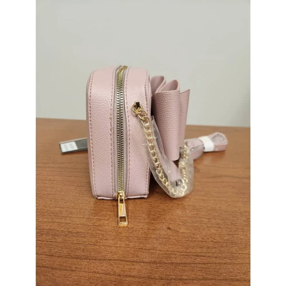 NWT Crossi Pink Bow Gold Chain Crossbody Bag (L)